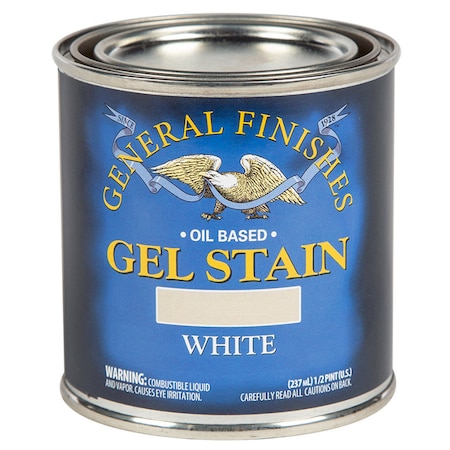 General Finishes 1/2 Pt White Gel Stain Oil-Based Heavy Bodied Stain WHP